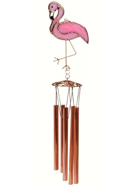 Stained Glass Windchime Flamingo Small