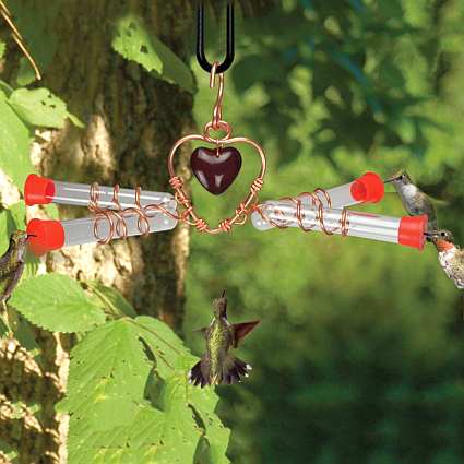 Holland Hill Tweet Heart Four Tube Hummingbird Feeder Handcrafted