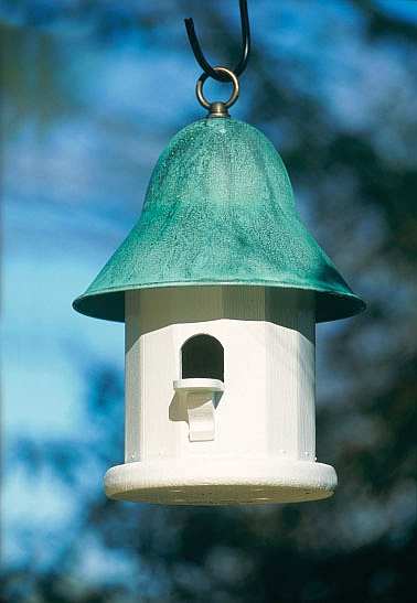 Lazy Hill Farm Copper Top Bird House with Blue Verde Copper Roof 