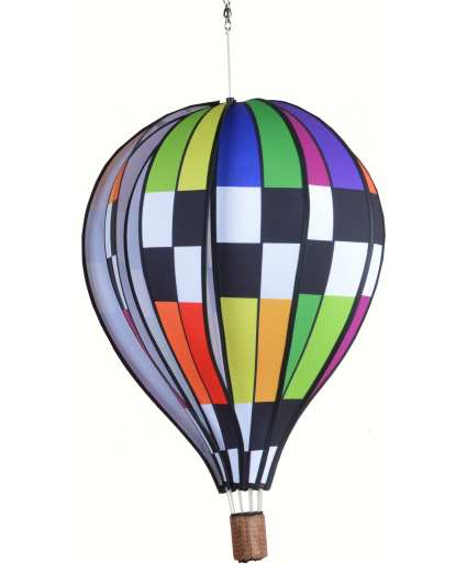 Checkered Rainbow Hot Air Balloon Large 22