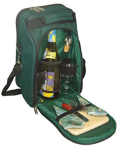 Two-Person Wine & Cheese Tote Green