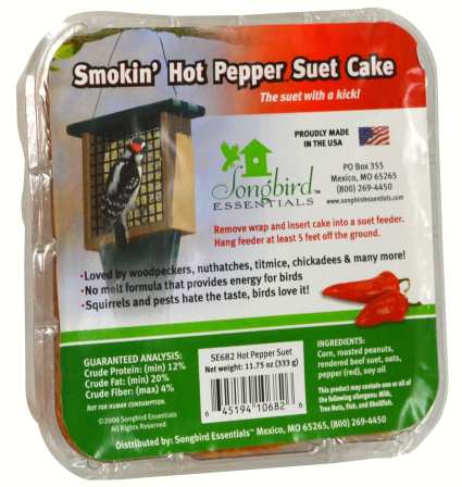 Songbird Smokin' Hot Pepper Suet Cake 12-Pack