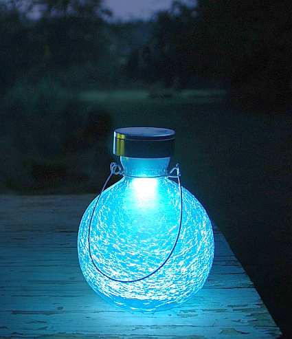 Solar Goblet Lantern Teal Set of 2