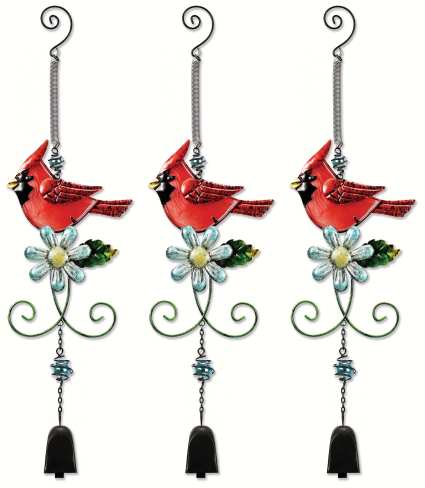 Bouncy Glass Cardinal Set of 3