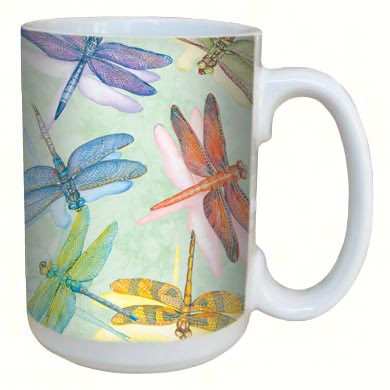 Lovely 15 oz. Ceramic Mug Dragonflies