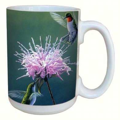 Lovely 15 oz. Ceramic Mug Hummingbird Treat