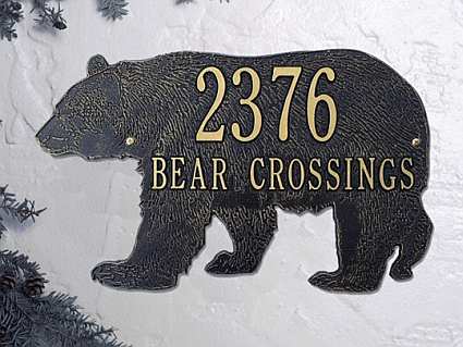Personalized Wall Plaque Bear Silhouette