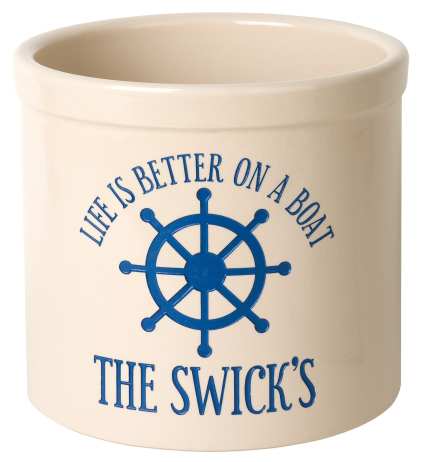 Life Is Better On A Boat Stoneware Crock