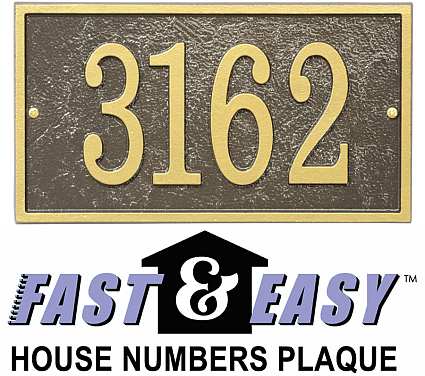 Fast & Easy Rectangle House Numbers Plaque