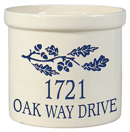 Oak Branch Address Stoneware Crock