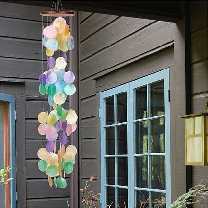 Asli Arts Capiz Waterfall Rainbow Windchime