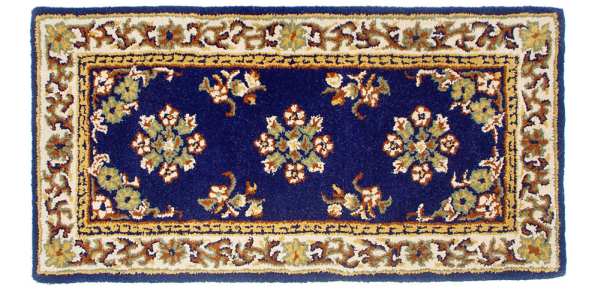 Oriental Rectangular Hearth Rug Blue 44x22