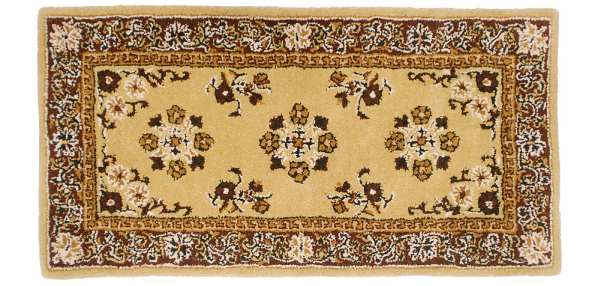 Oriental Rectangular Hearth Rug Beige 44x22