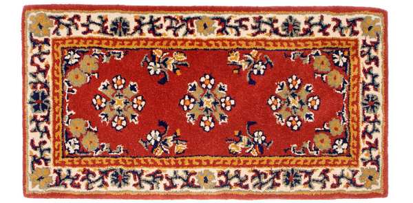 Oriental Rectangular Hearth Rug Burgundy 44x22