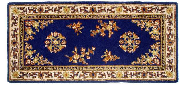 Oriental Rectangular Hearth Rug Blue 56x26