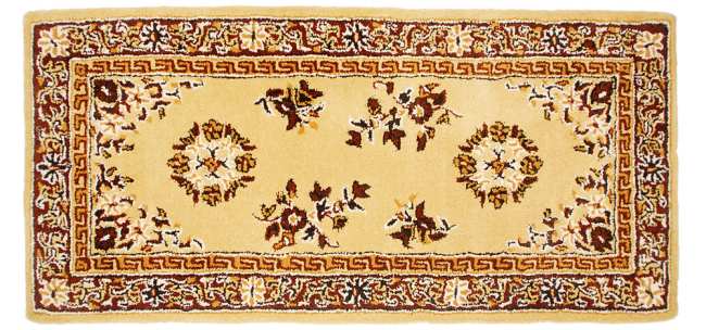 Oriental Rectangular Hearth Rug Beige 56x26