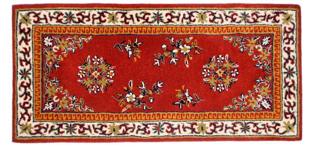 Oriental Rectangular Hearth Rug Burgundy 56x26