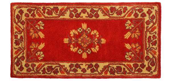 Jardin Rectangular Hearth Rug Vermillion