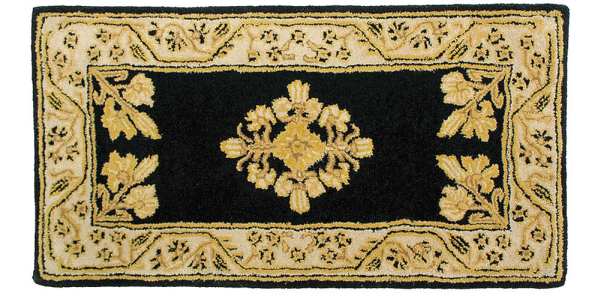 Jardin Rectangular Hearth Rug Noir