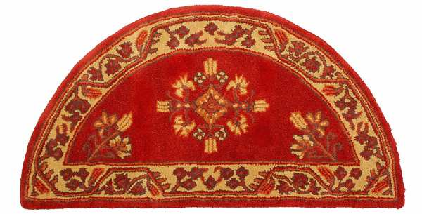 Jardin Half Round Hearth Rug Vermillion