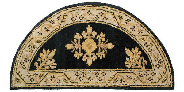 Jardin Half Round Hearth Rug Noir