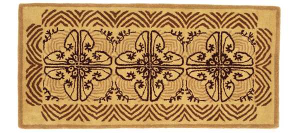 Classic Rectangular Hearth Rug Art Deco Cocoa