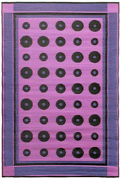 Dots Design Woven Floor Mat 4'x6' Berry