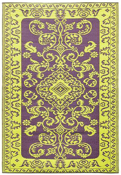 Duotone Design Woven Floor Mat 4'x6' Aubergine