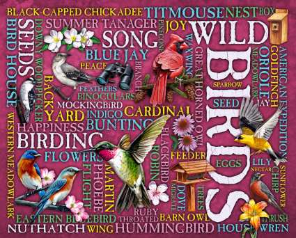 Wild Birds Word Design Tall Acrylic Tumbler 24 oz.