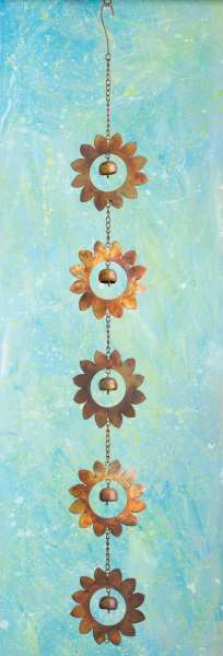 Flamed Copper Flower Hanging Ornament Chain
