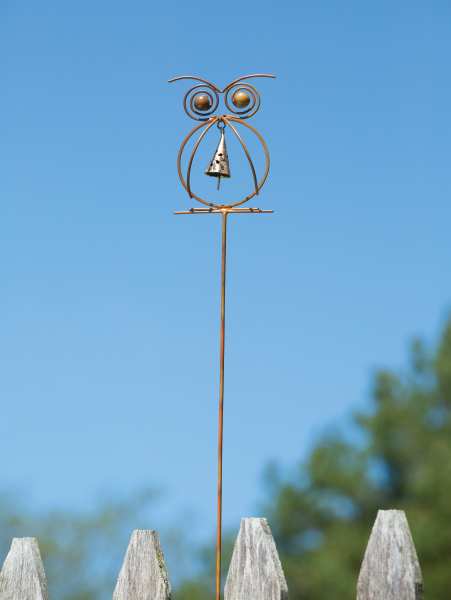 Qwl with Bell Flamed Copper Garden Stake