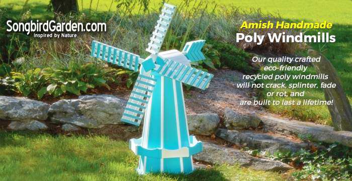 Amish Handcrafted Recycled Poly Windmills