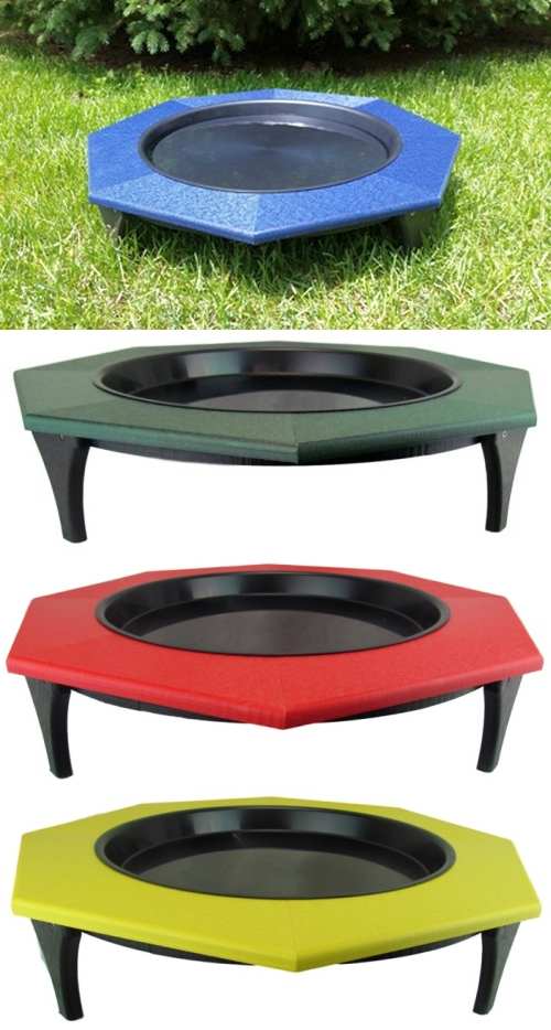 Recycled Poly Low-Profile Ground Bird Bath