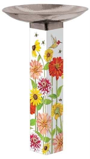 Birds and Bees Art Pole Bird Bath 5x5