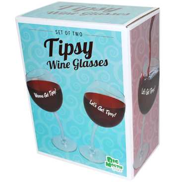 Tipsy Wine Glasses Set of 2