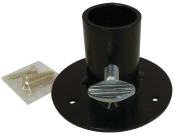 Flange for mounting bird feeder or seed catcher to 1" diameter pole