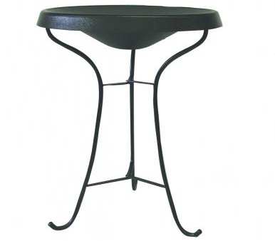 Songbird Heated Pedestal Bird Bath Black