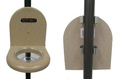 Front and Back Side of Recycled Pole Mounted Mealworm Feeder