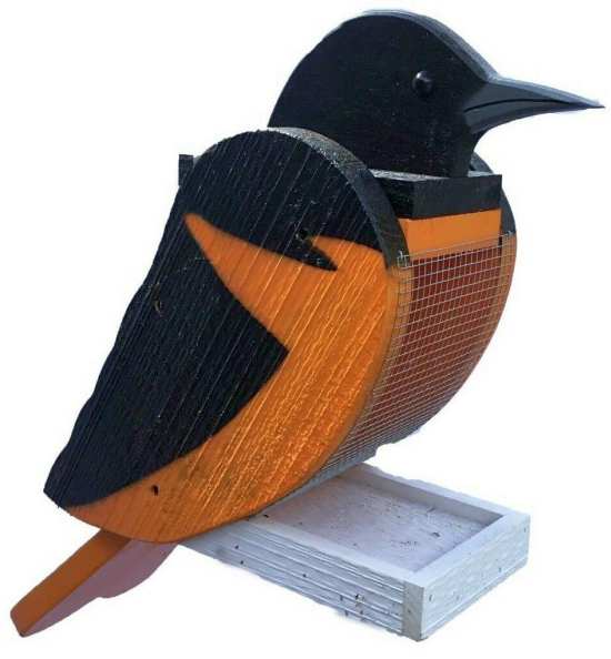 Amish Handcrafted Wooden Bird Feeder Oriole