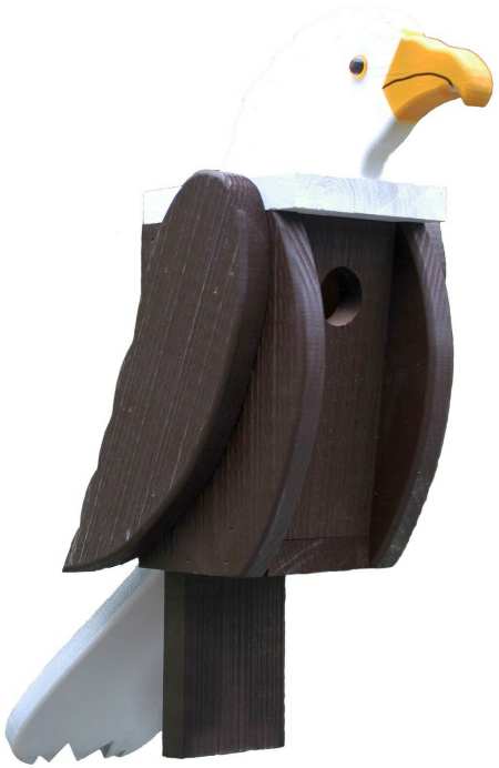 Amish Handcrafted Wooden Bird House Eagle