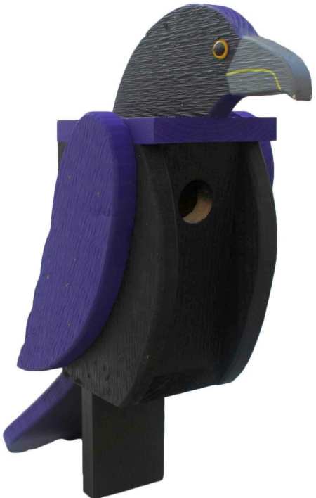 Amish Handcrafted Wooden Bird House Raven