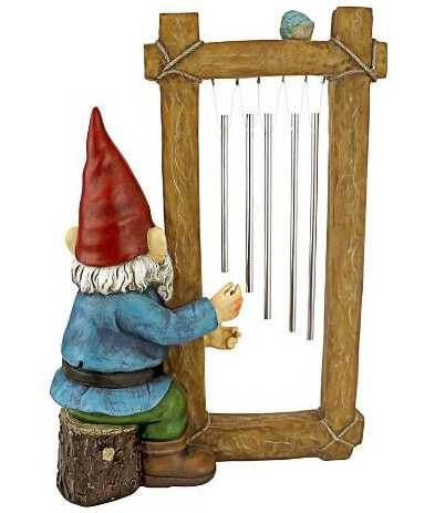 Ringing His Chimes Gnome Statue