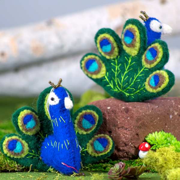 Peacock Pete Hand-Felted Ornament