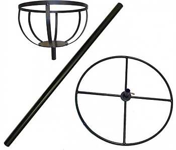 Erva Tubular Pole Mount Flower Pot Set - Patio Base