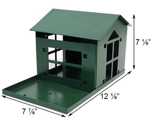 Food Pantry Metal Squirrel Feeder Green Verdigris