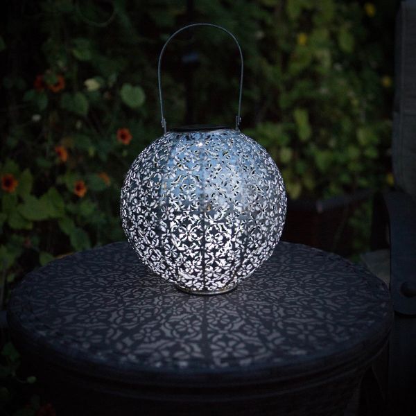 Casablanca Solar Lantern Silver