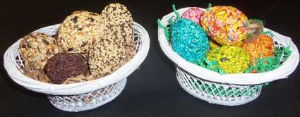 Basket of Birdseed Egg Ornaments - Spring Colored and Natural