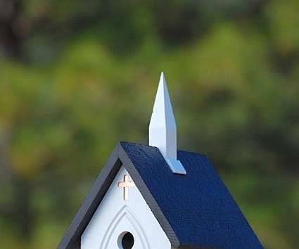 Fancy Home Products 12" Church Bird Feeder Black Roof