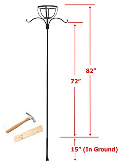 Flower Basket Pole with 2 Hangers