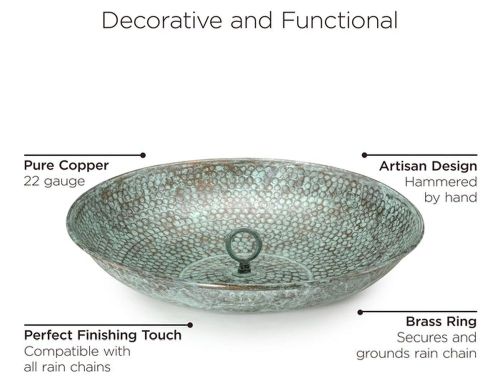 Blue Verde Copper Rain Chain Basin